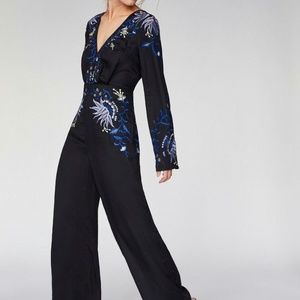 NWOT Free People Black Multi Gypsy Rose Jumpsuit